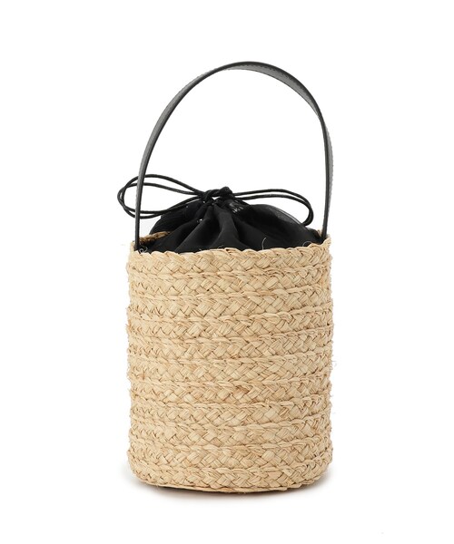 grove（グローブ）の「◆ラフィアバケツタッセル巾着ショルダー（ショルダーバッグ・レディース・ブラック/アイボリー・00）」の12枚目の写真