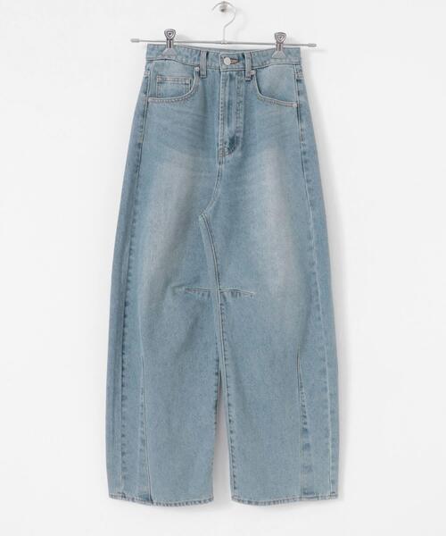 SENSE OF PLACE by URBAN RESEARCH（センスオブプレイスバイアーバンリサーチ）の「カーブデニム（デニムパンツ・レディース・インディゴブルー/ピンク/ライトインディゴブルー/グレー/ワンウォッシュ・LARGE/MEDIUM/SMALL）」の6枚目の写真