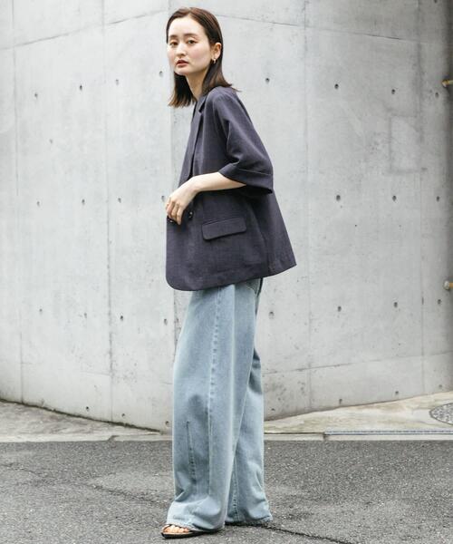 SENSE OF PLACE by URBAN RESEARCH（センスオブプレイスバイアーバンリサーチ）の「カーブデニム（デニムパンツ・レディース・インディゴブルー/ピンク/ライトインディゴブルー/グレー/ワンウォッシュ・LARGE/MEDIUM/SMALL）」の12枚目の写真