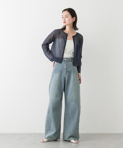 SENSE OF PLACE by URBAN RESEARCH（センスオブプレイスバイアーバンリサーチ）の「カーブデニム（デニムパンツ・レディース・インディゴブルー/ピンク/ライトインディゴブルー/グレー/ワンウォッシュ・LARGE/MEDIUM/SMALL）」の14枚目の写真