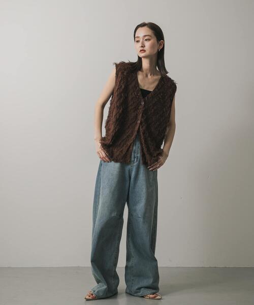 SENSE OF PLACE by URBAN RESEARCH（センスオブプレイスバイアーバンリサーチ）の「カーブデニム（デニムパンツ・レディース・インディゴブルー/ピンク/ライトインディゴブルー/グレー/ワンウォッシュ・LARGE/MEDIUM/SMALL）」の15枚目の写真