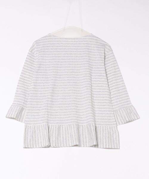 KID BLUE（キッドブルー）の「キッドブルー -２５コンビボーダー天竺 -8分袖トップス -KRBN536 -kidblue（Tシャツ/カットソー・レディース・ライトグレー/ピンク・M）」の3枚目の写真