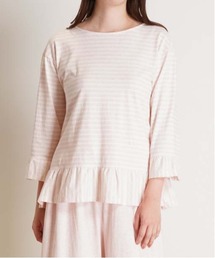 KID BLUE（キッドブルー）の「キッドブルー -２５コンビボーダー天竺 -8分袖トップス -KRBN536 -kidblue（Tシャツ/カットソー）」