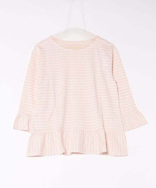 KID BLUE（キッドブルー）の「キッドブルー -２５コンビボーダー天竺 -8分袖トップス -KRBN536 -kidblue（Tシャツ/カットソー・レディース・ライトグレー/ピンク・M）」の9枚目の写真