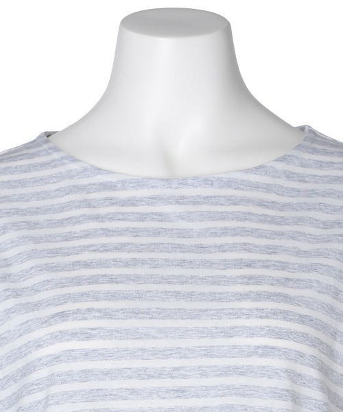 KID BLUE（キッドブルー）の「キッドブルー -２５コンビボーダー天竺 -8分袖トップス -KRBN536 -kidblue（Tシャツ/カットソー・レディース・ライトグレー/ピンク・M）」の7枚目の写真