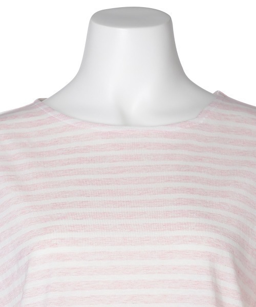 KID BLUE（キッドブルー）の「キッドブルー -２５コンビボーダー天竺 -8分袖トップス -KRBN536 -kidblue（Tシャツ/カットソー・レディース・ライトグレー/ピンク・M）」の15枚目の写真