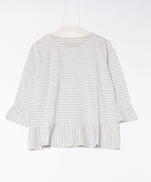 KID BLUE（キッドブルー）の「キッドブルー -２５コンビボーダー天竺 -8分袖トップス -KRBN536 -kidblue（Tシャツ/カットソー・レディース・ライトグレー/ピンク・M）」の16枚目の写真