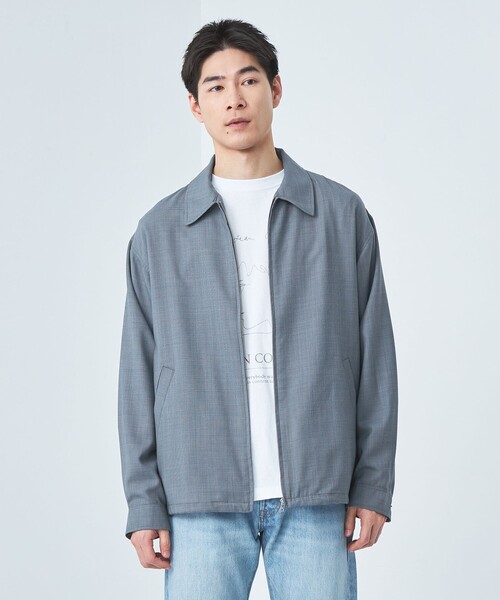 green label relaxing(グリーンレーベルリラクシング)の「TW マイクロチェック ブルゾン(ブルゾン・メンズ・ライトブルー/グレー/ダークグレー・S/M/L/XL)」の1枚目の写真