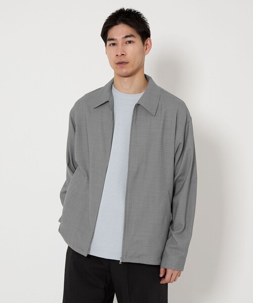 green label relaxing(グリーンレーベルリラクシング)の「TW マイクロチェック ブルゾン(ブルゾン・メンズ・ライトブルー/グレー/ダークグレー・S/M/L/XL)」の7枚目の写真