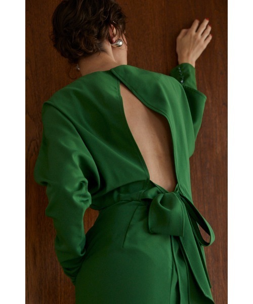 Estella.K（エステラケー）の「Arielle Open Back Dress オープンバックドルマンロングドレス（ワンピース・レディース・グリーン/ブラック・FREE）」の13枚目の写真