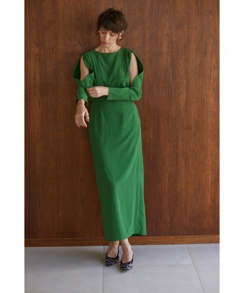 Estella.K（エステラケー）の「Arielle Open Back Dress オープンバックドルマンロングドレス（ワンピース・レディース・グリーン/ブラック・FREE）」の9枚目の写真