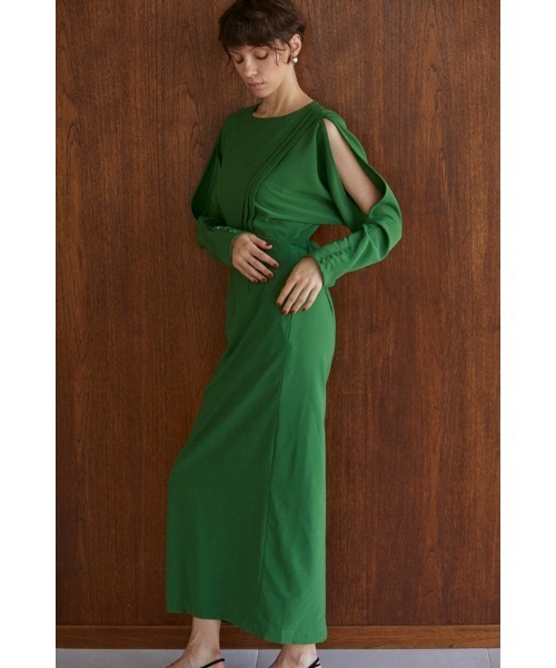Estella.K（エステラケー）の「Arielle Open Back Dress オープンバックドルマンロングドレス（ワンピース・レディース・グリーン/ブラック・FREE）」の10枚目の写真