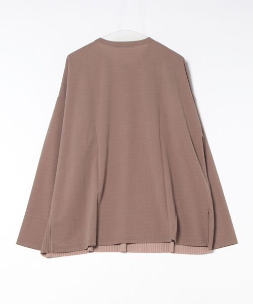ARCHIVER(アーカイバ)の「【RS】【Bling leads】オーバーサイズ プリーツカットソー(Tシャツ/カットソー・レディース・グレイッシュベージュ/ブラック・LARGE)」の3枚目の写真