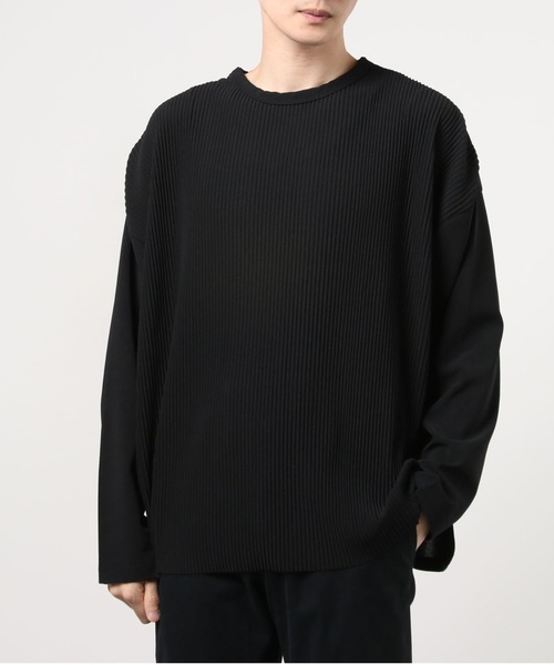ARCHIVER(アーカイバ)の「【RS】【Bling leads】オーバーサイズ プリーツカットソー(Tシャツ/カットソー・レディース・グレイッシュベージュ/ブラック・LARGE)」の4枚目の写真