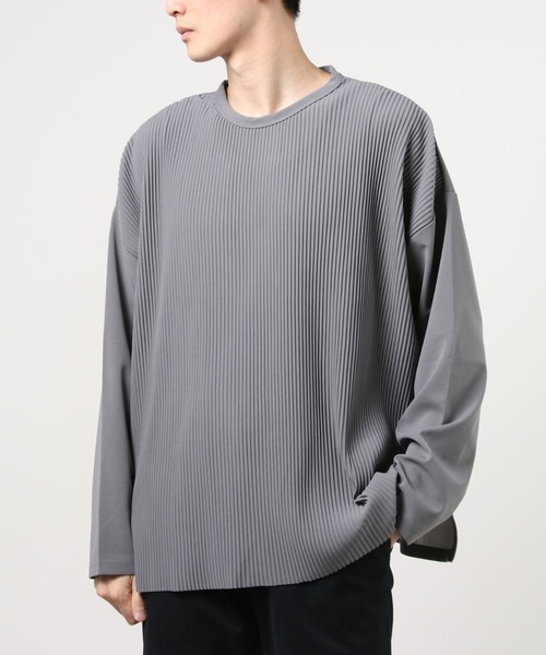 ARCHIVER(アーカイバ)の「【RS】【Bling leads】オーバーサイズ プリーツカットソー(Tシャツ/カットソー・レディース・グレイッシュベージュ/ブラック・LARGE)」の5枚目の写真