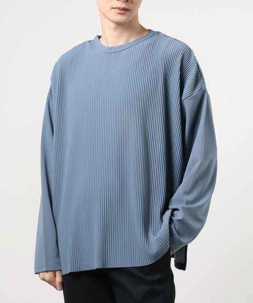 ARCHIVER(アーカイバ)の「【RS】【Bling leads】オーバーサイズ プリーツカットソー(Tシャツ/カットソー・レディース・グレイッシュベージュ/ブラック・LARGE)」の7枚目の写真