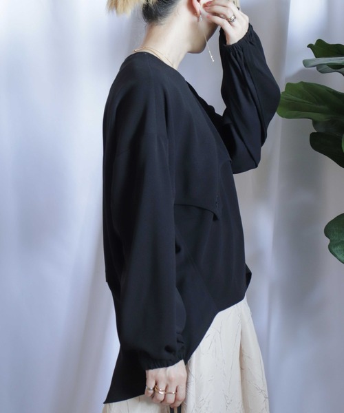 BITTOKO（ビットコ）の「すそドロスト変形Tシャツ（Tシャツ/カットソー・レディース・サックスブルー/ブラック/ホワイト・FREE）」の11枚目の写真