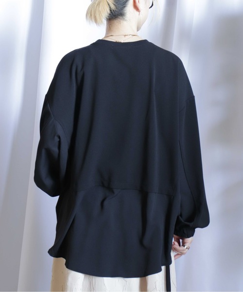 BITTOKO（ビットコ）の「すそドロスト変形Tシャツ（Tシャツ/カットソー・レディース・サックスブルー/ブラック/ホワイト・FREE）」の13枚目の写真