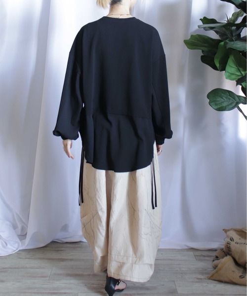 BITTOKO（ビットコ）の「すそドロスト変形Tシャツ（Tシャツ/カットソー・レディース・サックスブルー/ブラック/ホワイト・FREE）」の15枚目の写真