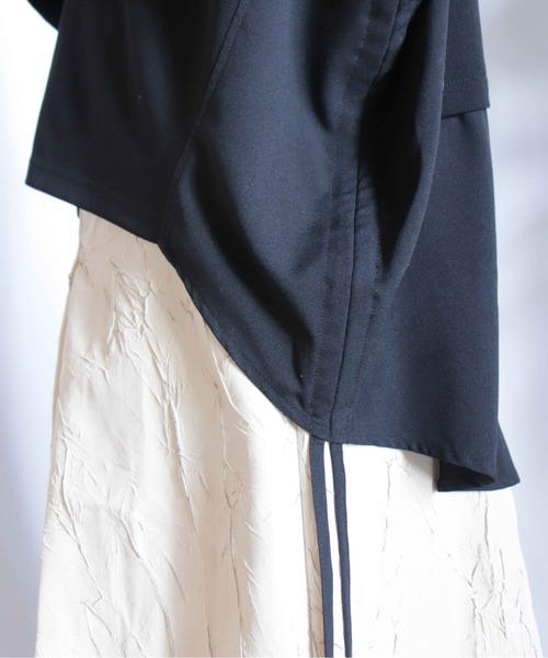 BITTOKO（ビットコ）の「すそドロスト変形Tシャツ（Tシャツ/カットソー・レディース・サックスブルー/ブラック/ホワイト・FREE）」の19枚目の写真