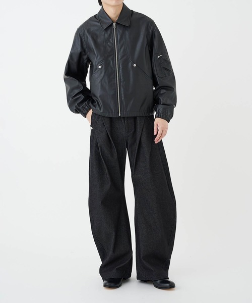 CONZ(コンズ)の「COMPACT BOMBER LEATHER JACKET(ブルゾン・メンズ・ブラック・1/2/3)」の2枚目の写真