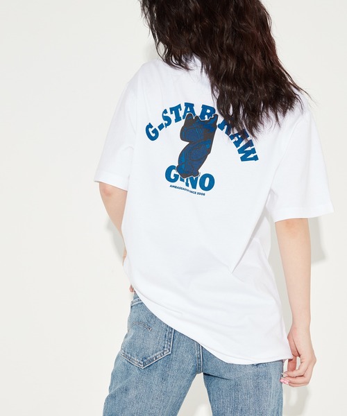 G-STAR(ジースター)の「BACK G-NO LOOSE GRAPHIC T-SHIRT/オーバーサイズバックグラフィックプリントTシャツ/ビッグシルエット(Tシャツ/カットソー・メンズ・ホワイト・SMALL/MEDIUM/LARGE/X-LARGE/X-SMALL)」の3枚目の写真