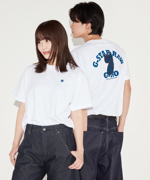 送料込★G-Star★Photo Back Print Loose スウェットシャツ G-STAR RAW（ジースターロゥ）の「BACK LOGO LOOSE T-SHIRT