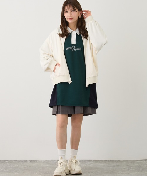 NICOLE CLUB(ニコル クラブ)の「エンブロイダリースタジャン(スタジャン・レディース・ブラック/ブルー/オフホワイト・MEDIUM)」の18枚目の写真