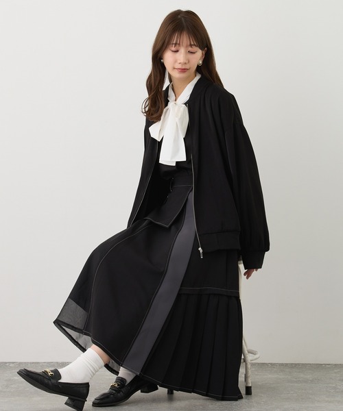 NICOLE CLUB(ニコル クラブ)の「エンブロイダリースタジャン(スタジャン・レディース・ブラック/ブルー/オフホワイト・MEDIUM)」の21枚目の写真