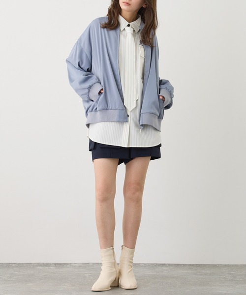 NICOLE CLUB(ニコル クラブ)の「エンブロイダリースタジャン(スタジャン・レディース・ブラック/ブルー/オフホワイト・MEDIUM)」の22枚目の写真