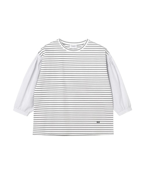 セール】布帛ドッキンク7分袖プルオーバー（Tシャツ/カットソー