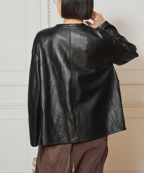 IENA LA BOUCLE レザーストリングブルゾン（その他アウター