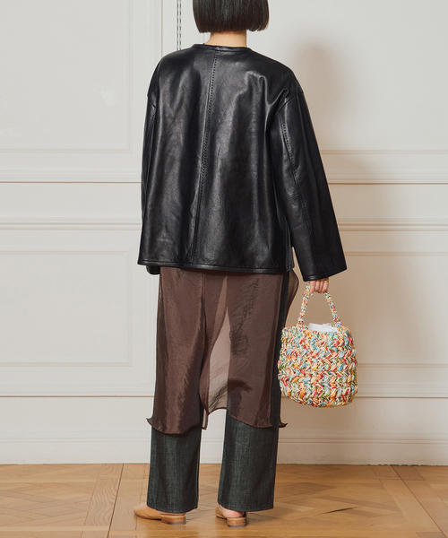 IENA LA BOUCLE レザーストリングブルゾン（その他アウター