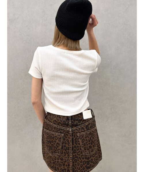 GYDA(ジェイダ)の「GDカットアウトハーフスリーブテレコトップス(Tシャツ/カットソー・レディース・ブラック/ライム/ピンク/オフホワイト・FREE)」の19枚目の写真