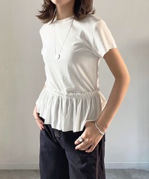 ベーシックTシャツ×ペプラムフリルセットアップ
