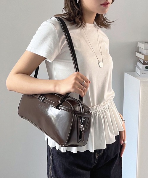 Jewelobe(ジュエローブ)の「ベーシックTシャツ×ペプラムフリルセットアップ(Tシャツ/カットソー・レディース・ホワイト/ブラック/グレー・FREE)」の6枚目の写真