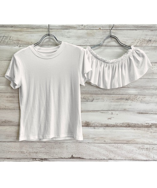 Jewelobe(ジュエローブ)の「ベーシックTシャツ×ペプラムフリルセットアップ(Tシャツ/カットソー・レディース・ホワイト/ブラック/グレー・FREE)」の11枚目の写真