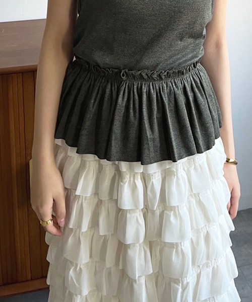 Jewelobe(ジュエローブ)の「ベーシックTシャツ×ペプラムフリルセットアップ(Tシャツ/カットソー・レディース・ホワイト/ブラック/グレー・FREE)」の16枚目の写真