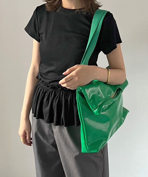 Jewelobe(ジュエローブ)の「ベーシックTシャツ×ペプラムフリルセットアップ(Tシャツ/カットソー・レディース・ホワイト/ブラック/グレー・FREE)」の19枚目の写真