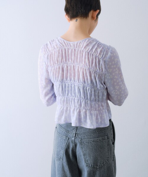 CODE A（コードエー）の「petit flower ribbon blouse（シャツ/ブラウス・レディース・ブラック系/パープル系1・00）」の14枚目の写真