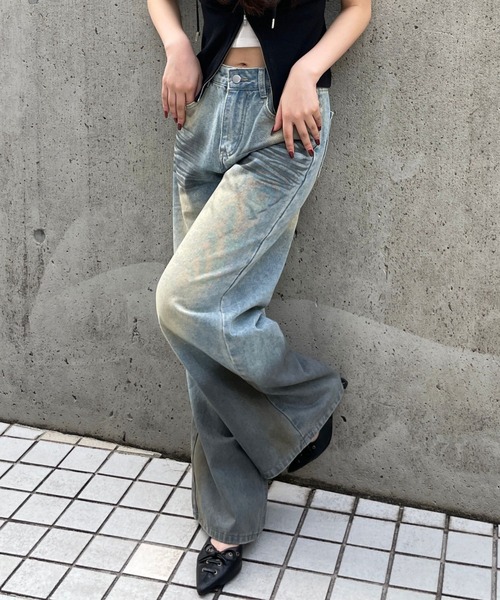 FOREVER 21（フォーエバー トゥエンティーワン）の「【2025SS】グラデーション加工ワイドデニム（デニムパンツ・レディース・ブルー/ブラック・SMALL/MEDIUM）」の22枚目の写真