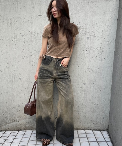 FOREVER 21（フォーエバー トゥエンティーワン）の「【2025SS】グラデーション加工ワイドデニム（デニムパンツ・レディース・ブルー/ブラック・SMALL/MEDIUM）」の9枚目の写真