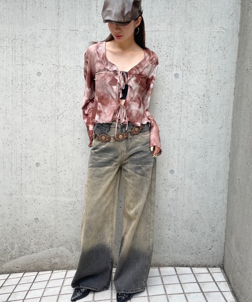 FOREVER 21（フォーエバー トゥエンティーワン）の「【2025SS】グラデーション加工ワイドデニム（デニムパンツ・レディース・ブルー/ブラック・SMALL/MEDIUM）」の8枚目の写真