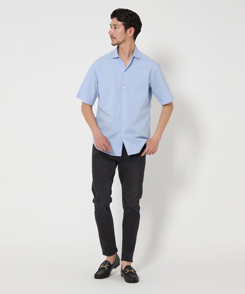 BEAUTY&YOUTH UNITED ARROWS（ビューティーアンドユースユナイテッドアローズ）の「【WEB限定 WARDROBE SMART】コットン ワイドカラー スキッパーシャツ（シャツ/ブラウス・メンズ・ライトブルー/ブラック/ホワイト/ダークグレー・S/M/L/XL）」の8枚目の写真