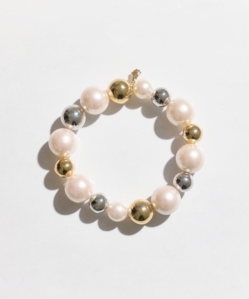 Phoebe（フィービィー）の「メタルパールブレスレット<動画あり>　 パール/結婚式/入学式/卒業式/入園式/卒園式/セレモニー/ハレの日（ブレスレット・レディース・シルバー/マルチ/イエローゴールド・FREE）」の13枚目の写真