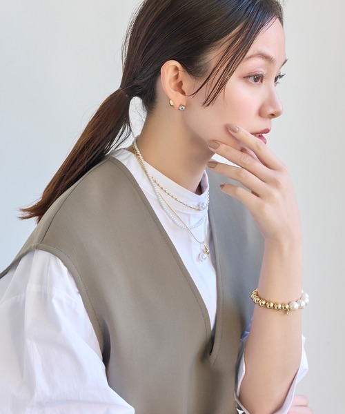 Phoebe（フィービィー）の「メタルパールブレスレット<動画あり>　 パール/結婚式/入学式/卒業式/入園式/卒園式/セレモニー/ハレの日（ブレスレット・レディース・シルバー/マルチ/イエローゴールド・FREE）」の18枚目の写真