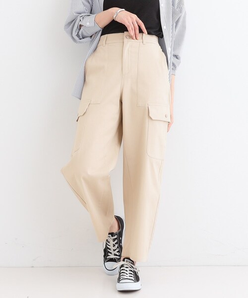 SHOO・LA・RUE（シューラルー）の「◆【洗える/S-LL】らくらくストレッチ カーゴカーブパンツ（その他パンツ・レディース・オリーブ/ベージュ/ネイビー・01/02/03/04）」の2枚目の写真