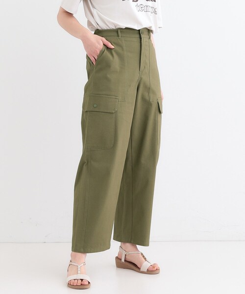 SHOO・LA・RUE（シューラルー）の「◆【洗える/S-LL】らくらくストレッチ カーゴカーブパンツ（その他パンツ・レディース・オリーブ/ベージュ/ネイビー・01/02/03/04）」の3枚目の写真