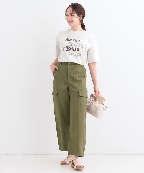 SHOO・LA・RUE（シューラルー）の「◆【洗える/S-LL】らくらくストレッチ カーゴカーブパンツ（その他パンツ・レディース・オリーブ/ベージュ/ネイビー・01/02/03/04）」の6枚目の写真