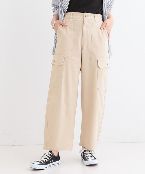 SHOO・LA・RUE（シューラルー）の「◆【洗える/S-LL】らくらくストレッチ カーゴカーブパンツ（その他パンツ・レディース・オリーブ/ベージュ/ネイビー・01/02/03/04）」の8枚目の写真